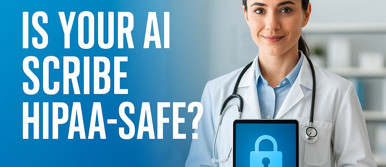 HIPAA-compliant AI scribe in a behavioral health therapy office protecting client PHI