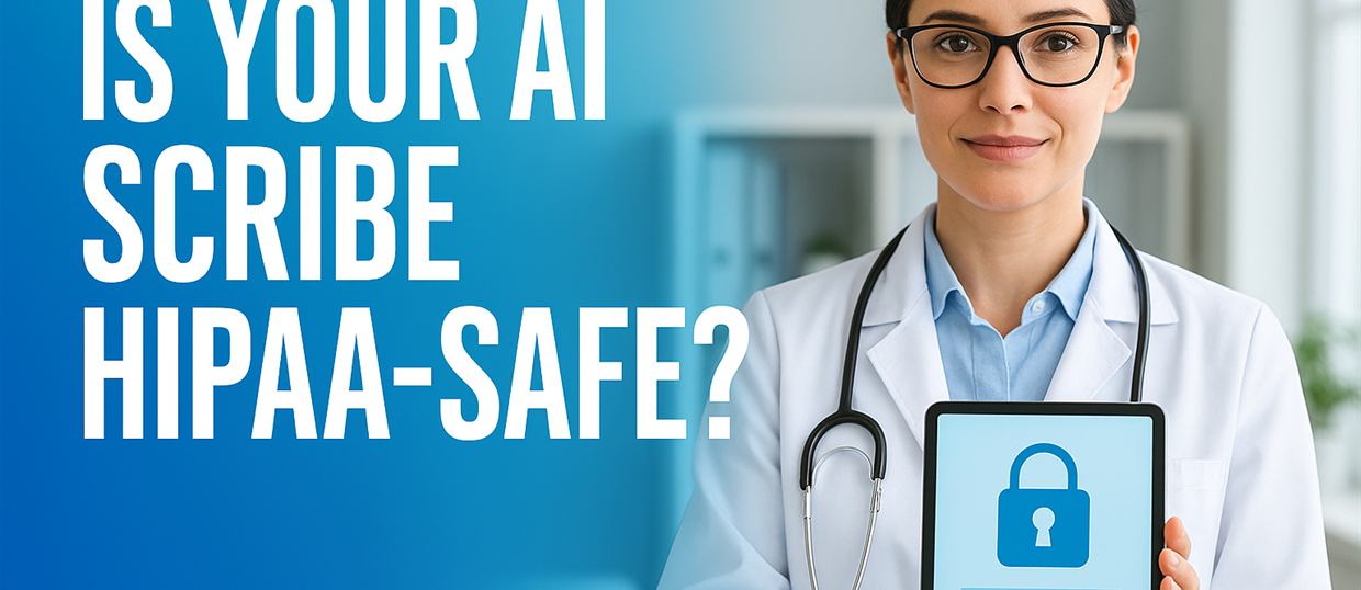 HIPAA-compliant AI scribe in a behavioral health therapy office protecting client PHI