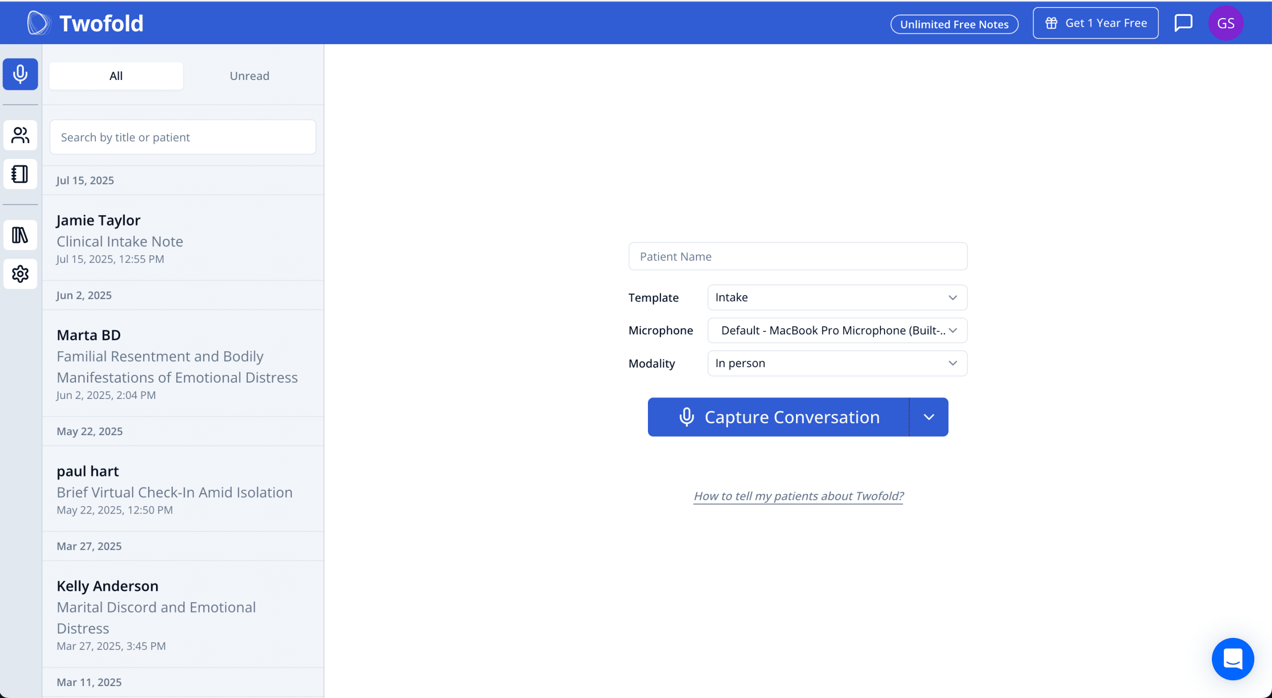 Twofold Health AI Scribe
