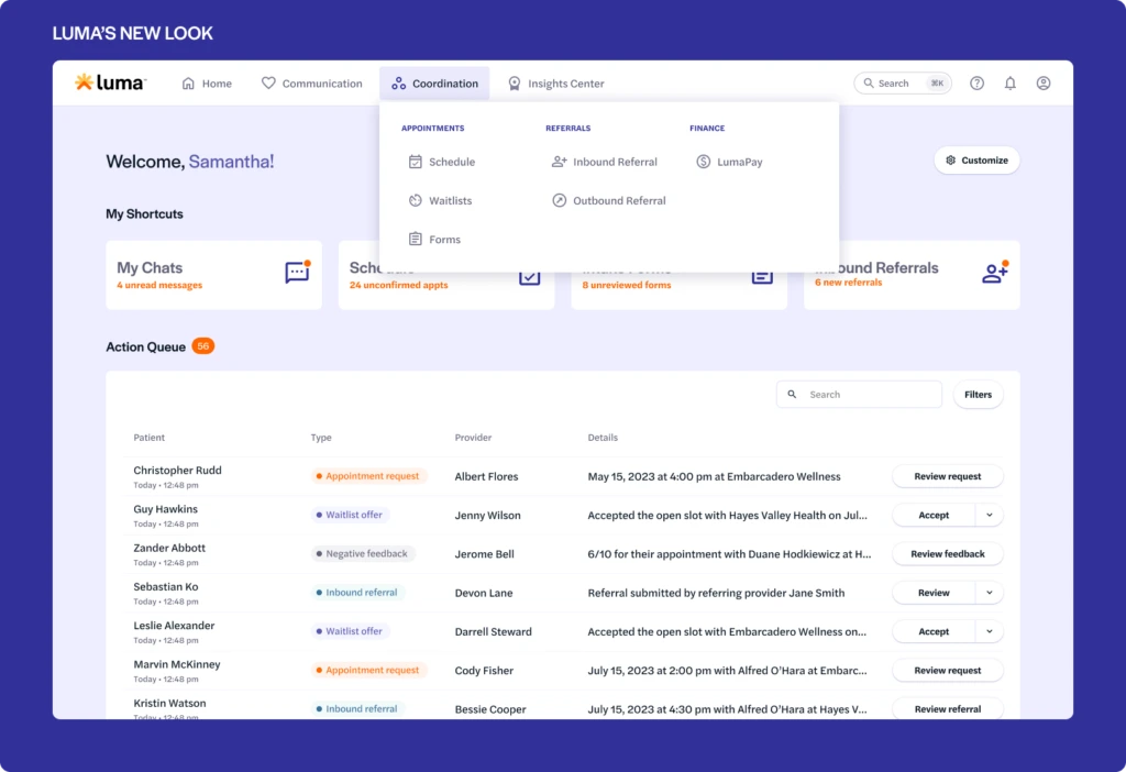 Luma Health Dashboard Image