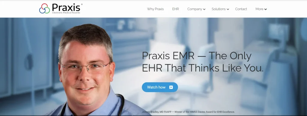 Praxis EMR Home Page Image