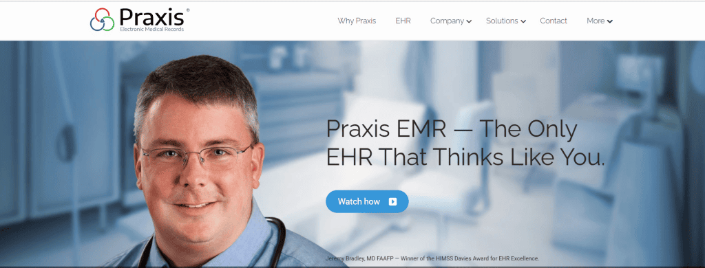 Screenshot showing Praxis EMR's pricing and subscription plan details