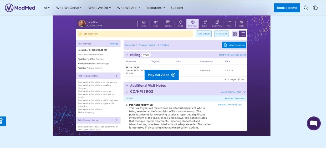 Klara website screenshot supplied with the patient engagement comparison